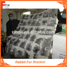 Rabbit Fur throw Real Fur Blanket